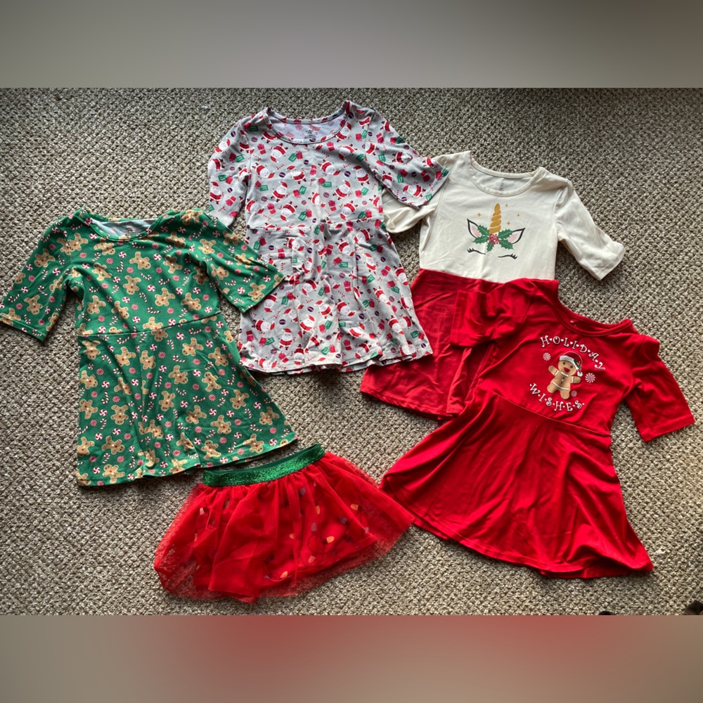 Girls Cotton Jersey Holiday Dresses and Skirt - All Size 4/5